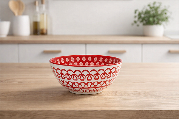 Bowl Tigela Cumbuca Renda Vermelho 600 Ml Oxford  Avulso