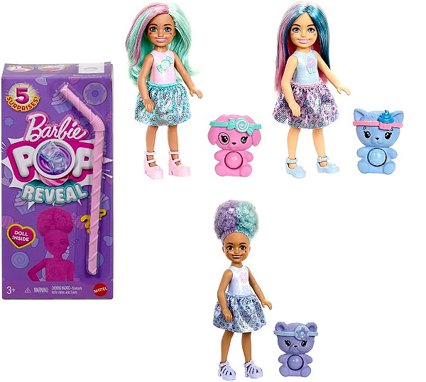 Boneca Barbie Chelsea POP Reveal Doces Surpresas