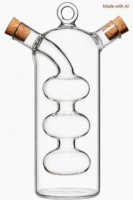 Galheteiro 2x1 Duo Azeite e Vinagre Vidro Borosilicato 320ml