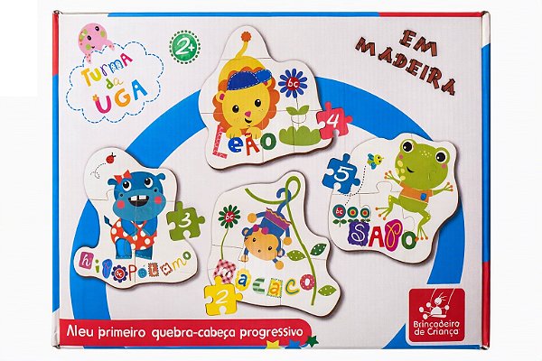 Quebra-Cabeça Infantil Progressivo Turma da Uga Madeira