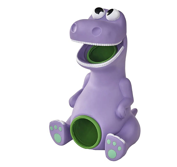 Boneco Dinossauro Baby Rex Papa Bolinhas Roxo Adjomar