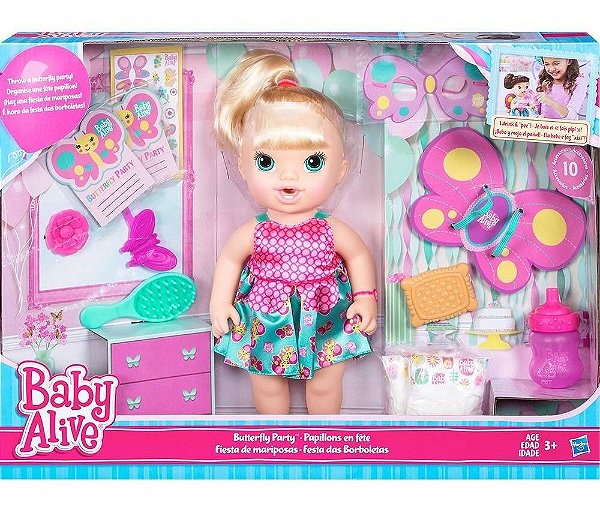 Boneca Baby Alive Festa Das Borboletas Loira