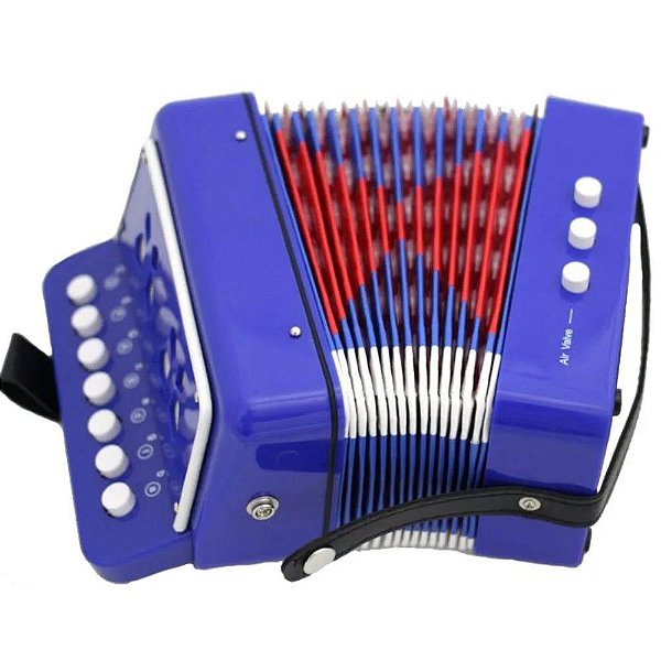 Mini  Acordeon 07 Botões Cores Sortidas DM Toys