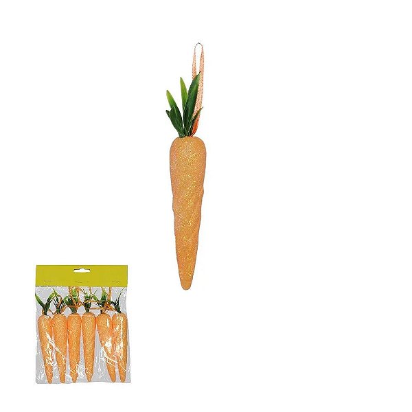 Kit c/ 06 Cenouras Decoração Páscoa Coelho da Páscoa