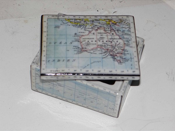 Pequena Caixa de Porcelana Mapa Austrália