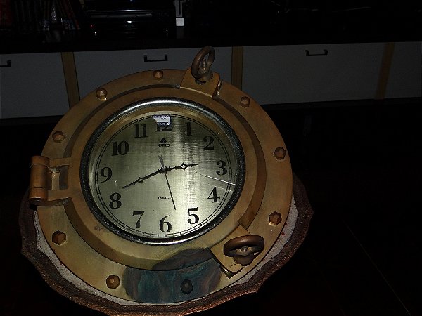 Relógio montado em VIGIA DE NAVIO original