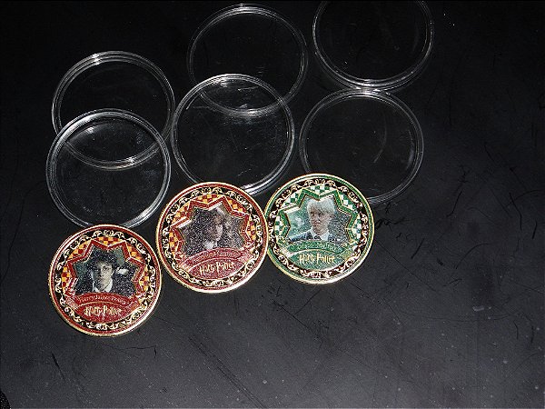 Kit 3 Moedas Comemorativas HARRY POTTER