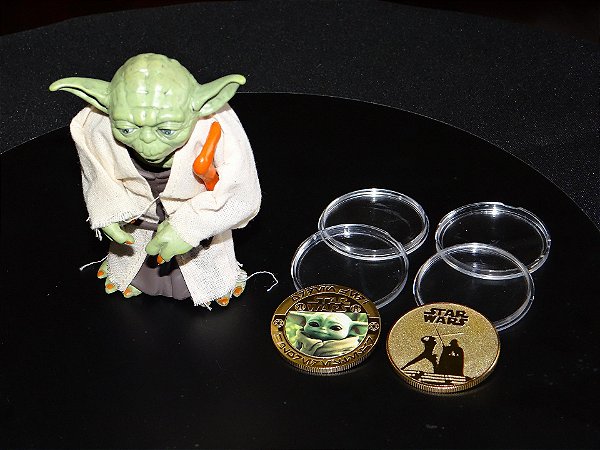 Kit Action Figure do filme STAR WARS e Moedas Comemorativas