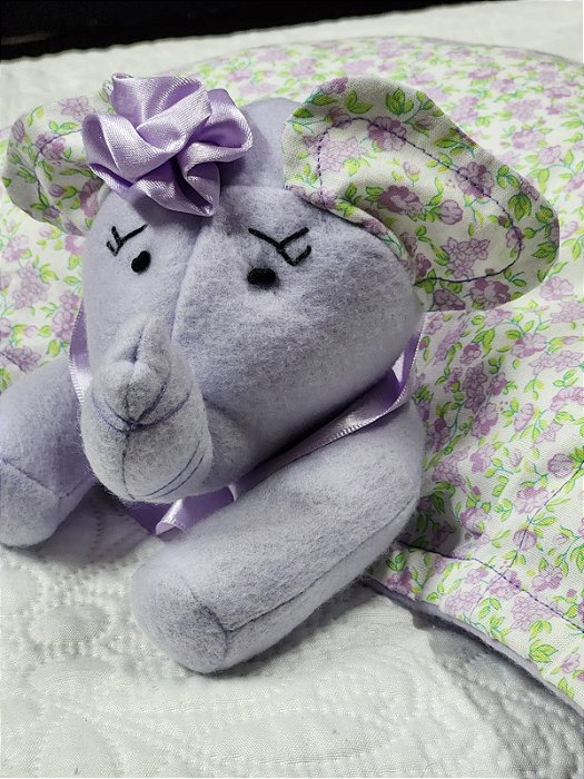 ALMOFADA/TRAVESSEIRO ELEFANTE LILAS - HIPOALERGÊNICOP- ARTESANAL
