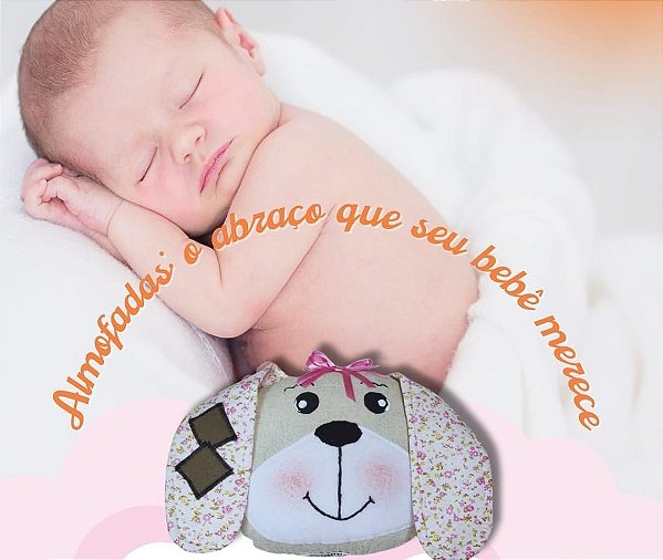 ALMOFADINHA DE BERÇOS URSO/CACHORRO - HIPOALERGÊNICO - ARTESANAL