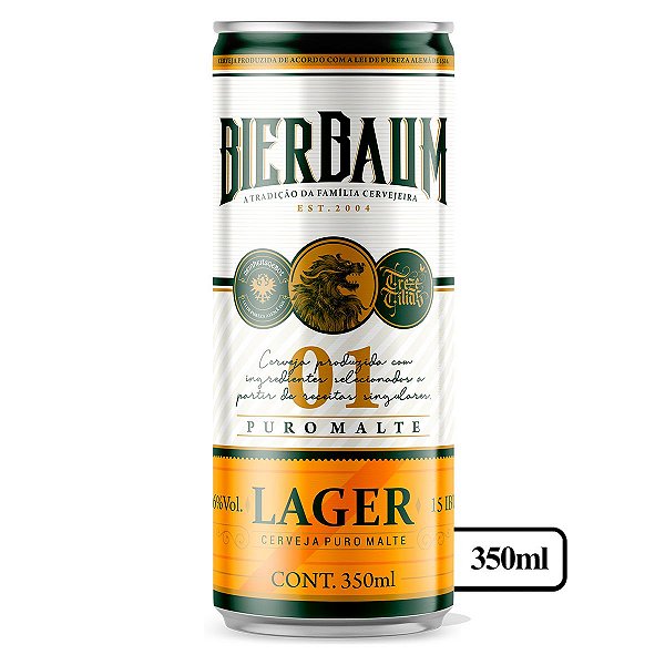 Fardo com 12 Cervejas Lager Bierbaum | Lata 350ml