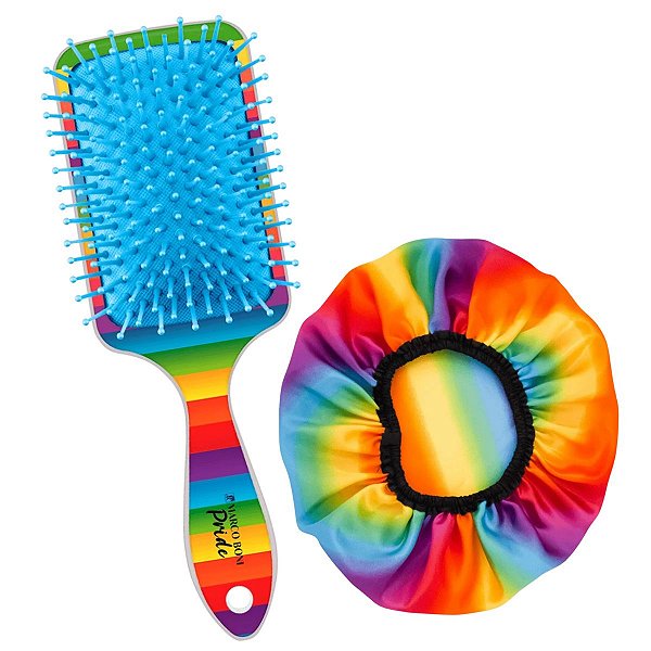 Kit Escova De Cabelo + Touca Cetim Coleção Pride Marco Boni Cor:Colorido (MB76
