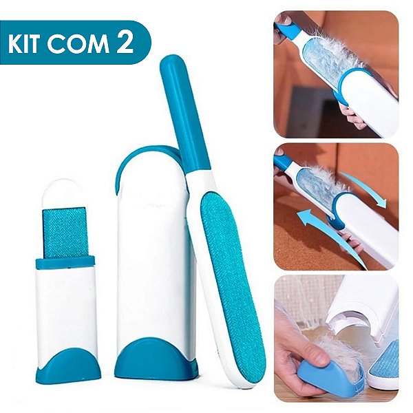 Escova Tira Pelos Pet Fur Removedora Roupa Sofá Kit Com 2 (STO2156)