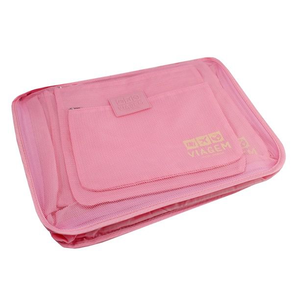 Organizador de Malas de 6 Peças Estampa Lisa Jacki Design - Rosa (ARH18608-RS)
