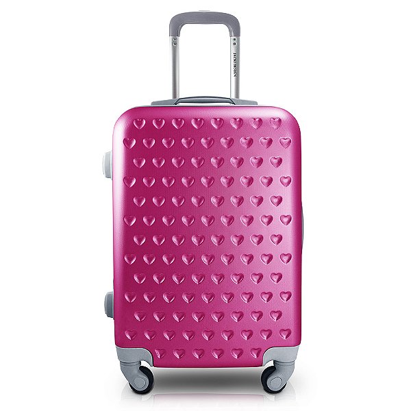 Mala de Viagem p/ Bordo 360° Rosa Choque Love Pequena 10kg (AHZ24935)