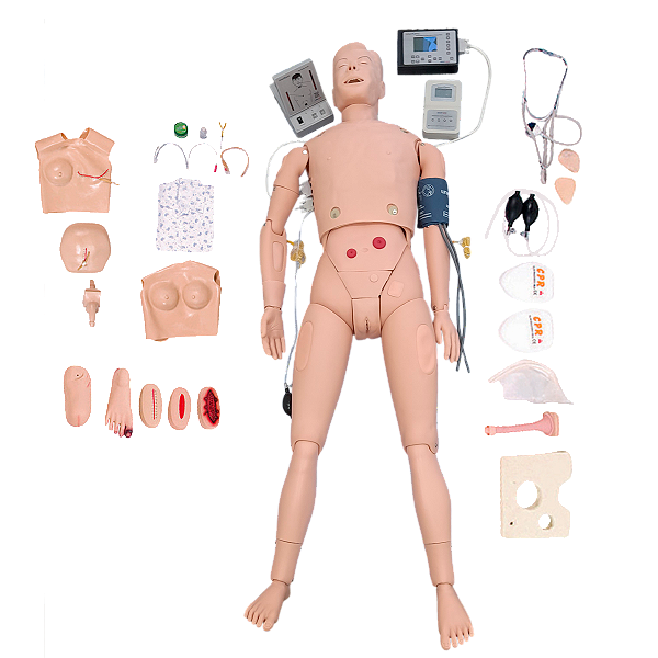 Manequim Bissexual, Simulador para Treino Enfermagem, Ausculta, ACLS, DEA e ECG - TGD-4025-XS