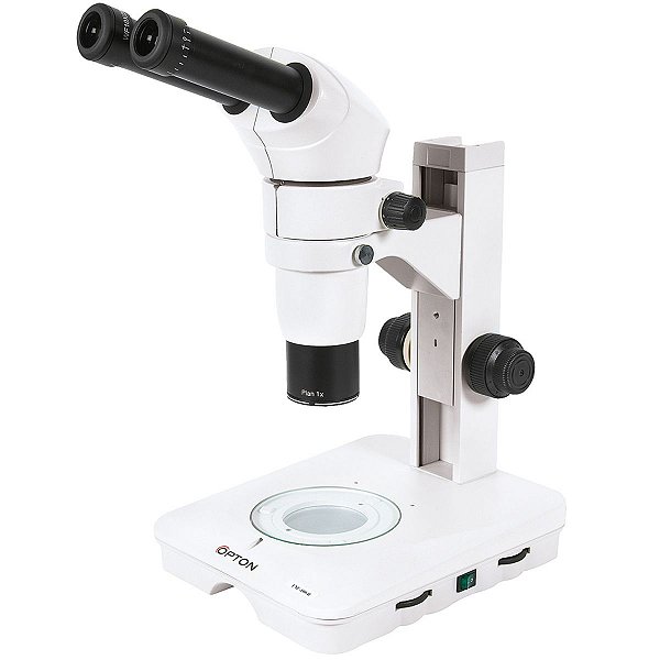 Estereomicroscópio binocular com objetiva zoom 0.8X a 8X, iluminação transmitida e refletida LED 2W - TNE-100B