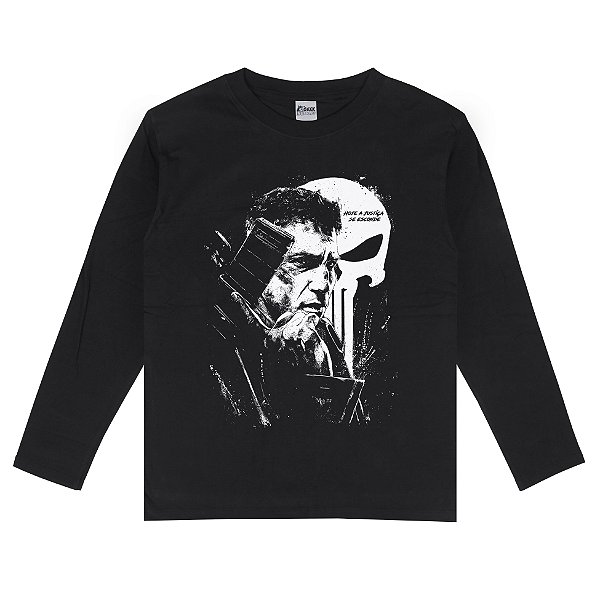 camisa justiceiro manga longa