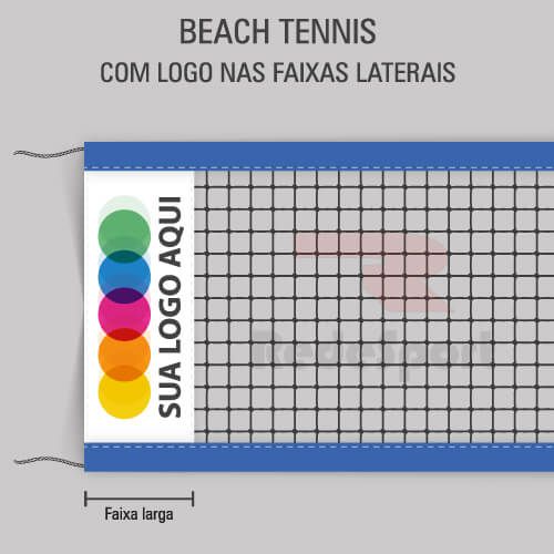 Rede de BEACH TENNIS Personalizada com Logo nas LATERAIS - 1,00 x 8,00 metros