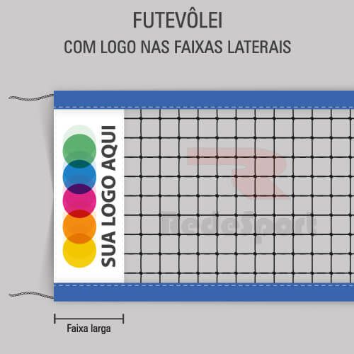 Rede FUTEVÔLEI Personalizada com Logo nas LATERAIS - 1,00 x 9,50 metros