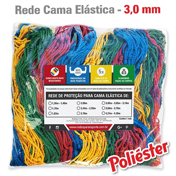 Rede para Pula Pula Cama Elástica Colorida - 3,0mm Poliéster