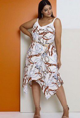 Vestido de crepe sales estampado plus size