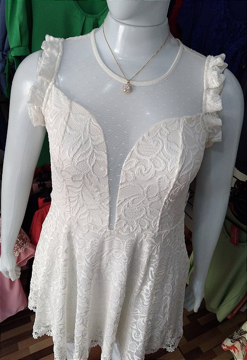 vestido na cor off