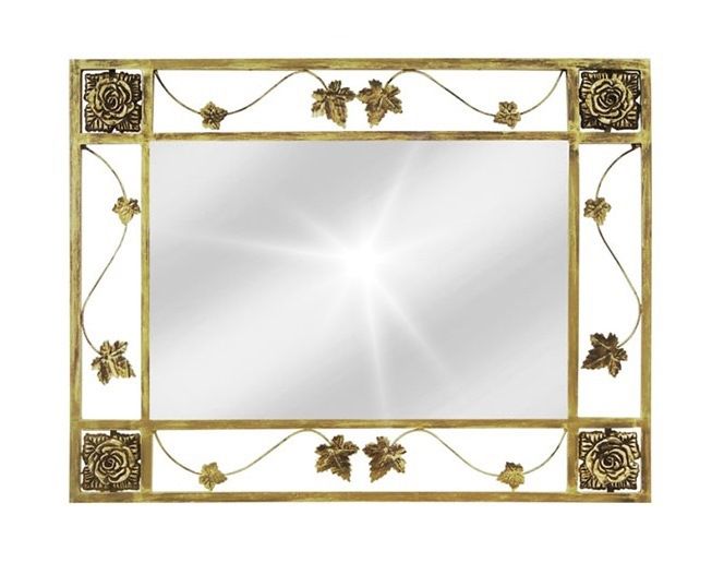 Moldura com Espelho - Medalhão e Folhas