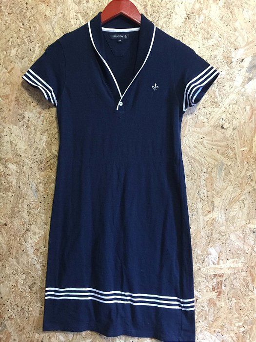 vestido azul de malha