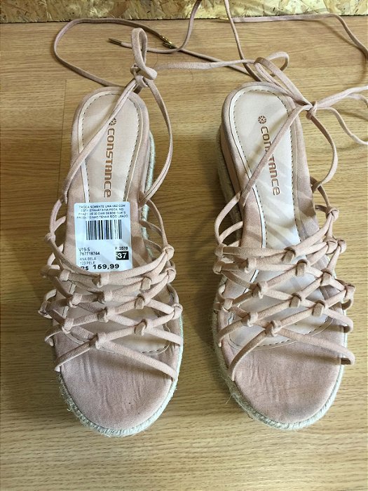 Compre Flatform Preta Com Salto Em Corda Constance Online