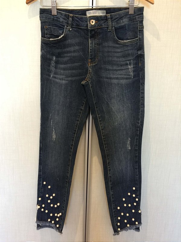 Calça jeans pérola (38) - Zara