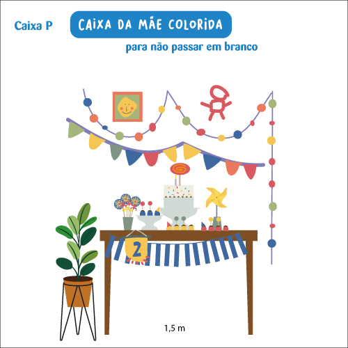 Decoração na Caixa Mãe Colorida (P)