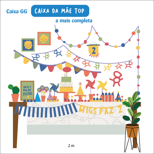 Decoração na Caixa da Mãe Top (GG)