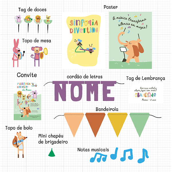 Tema Sinfonia Divertida - Kit de festa digital