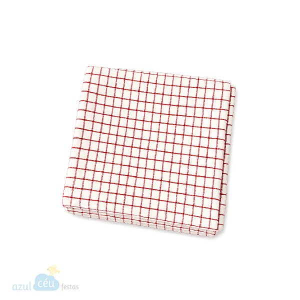 Toalha de mesa quadriculada vermelha – 1,00 x 1,00 m