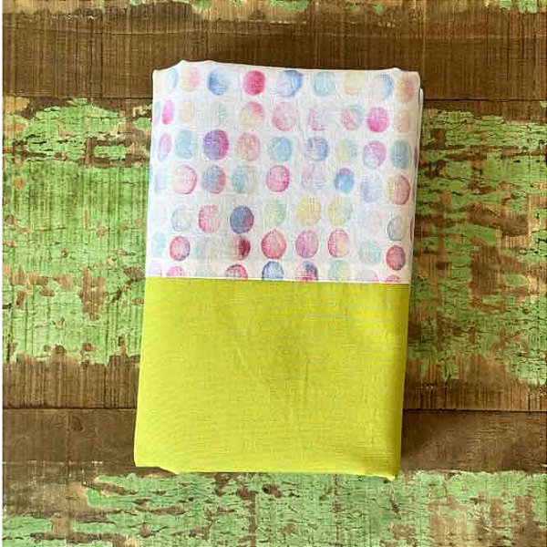 Trilho de mesa de tricoline – 0,45 x 1,45 m com barra colorida dupla face