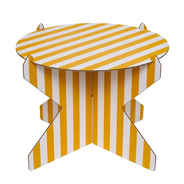 Boleira Listra Amarelo Queimado de Papelão Reutilizável