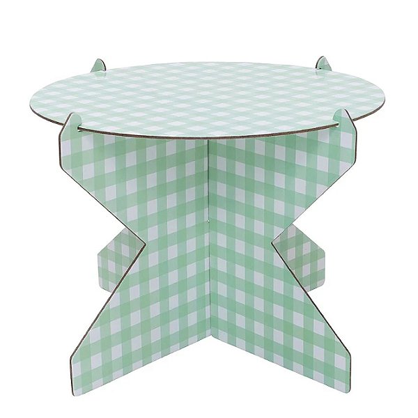 Boleira Xadrez Menta de Papelão Reutilizável