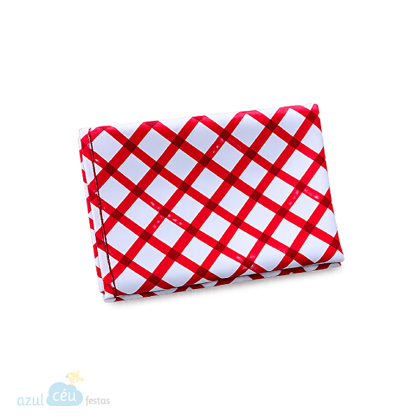 Trilho de Mesa Hidrorrepelente Xadrez Vermelha – 1,45 x 0,45 m