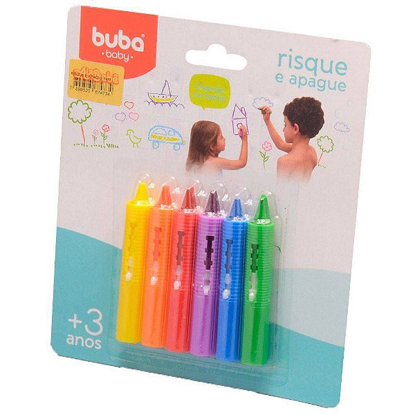 Giz De Banho Risque E Apague 6 Cores - Buba