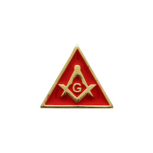 BT-007-V - Pin Esquadro e Compasso Triangular Vermelho