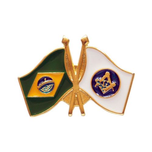 BT-049 - Pin Bandeira Brasil x Esquadro e Compasso