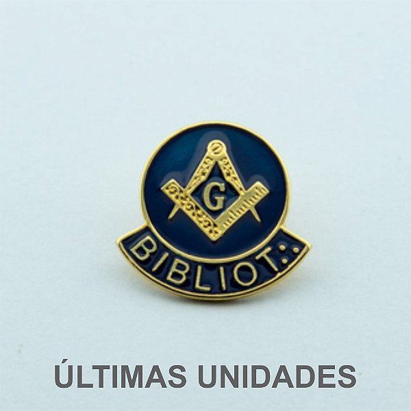 BT-172-A - Pin Esquadro e Compasso Azul - Bibliotecário