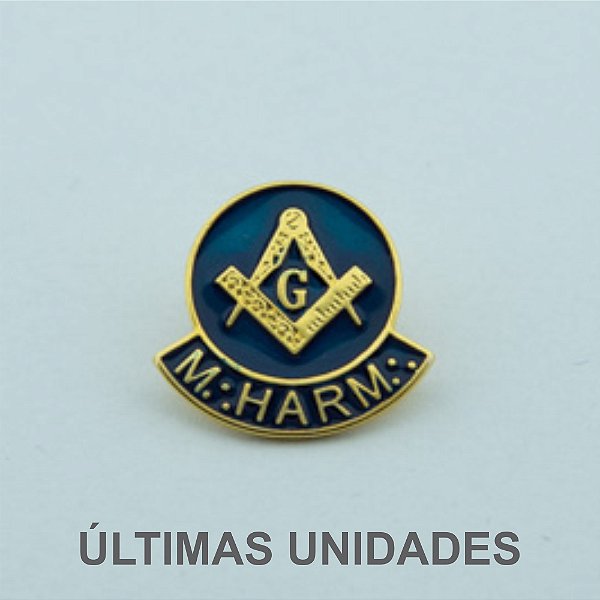 BT-175-A - Pin Esquadro e Compasso Azul - Mestre de Harmonia