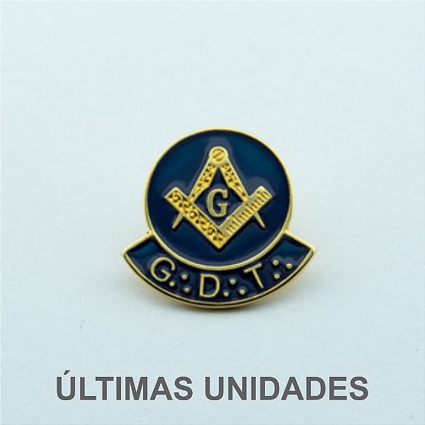 BT-243-A - Pin Esquadro e Compasso Azul - Guarda do Templo