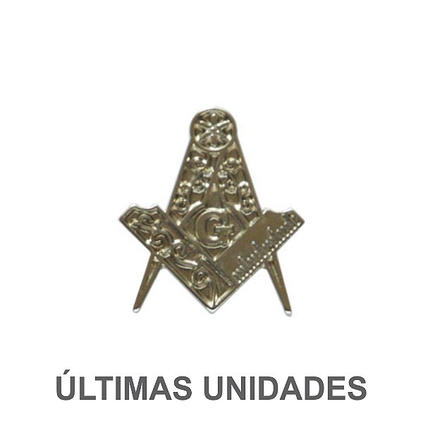 AP-008-N - Aplique Esquadro e Compasso Niquelado - 19x21 mm