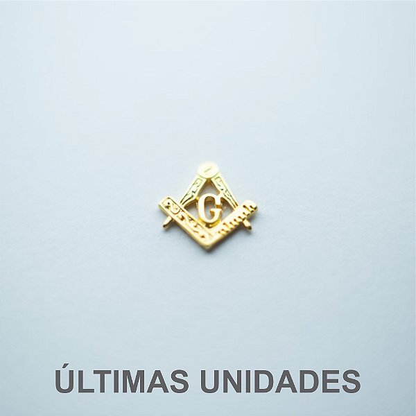 AP-018-D - Aplique Esquadro e Compasso Vazado Grande Dourado - 13 mm