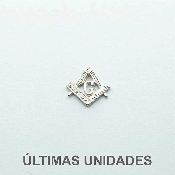 AP-018-N - Aplique Esquadro e Compasso Vazado Grande Niquelado - 13 mm