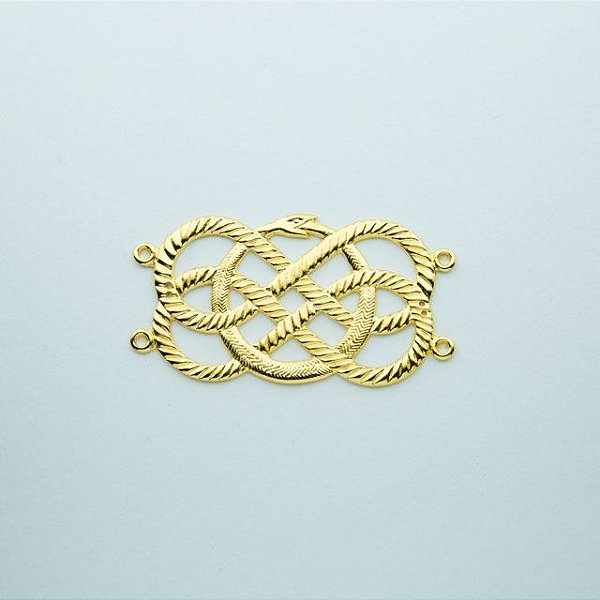 AP-021 - Aplique Ouroboros Infinito (Para Colar de Grão-Mestre) - 60x31 mm