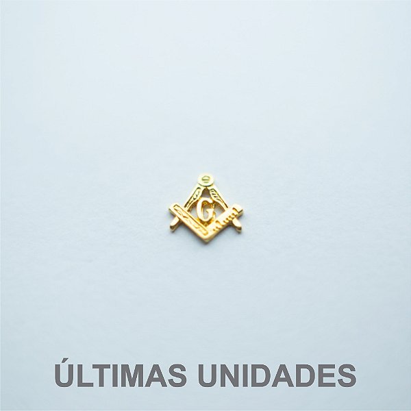 AP-024-D - Aplique Esquadro e Compasso Vazado Pequeno Dourado - 9 mm